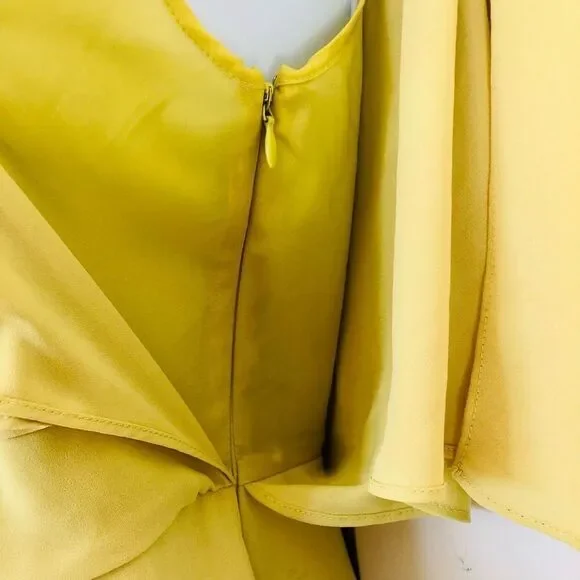 BCBGMAXAZRIA Mina Dark Lime One Shoulder Mini Dress - Picture 8 of 15